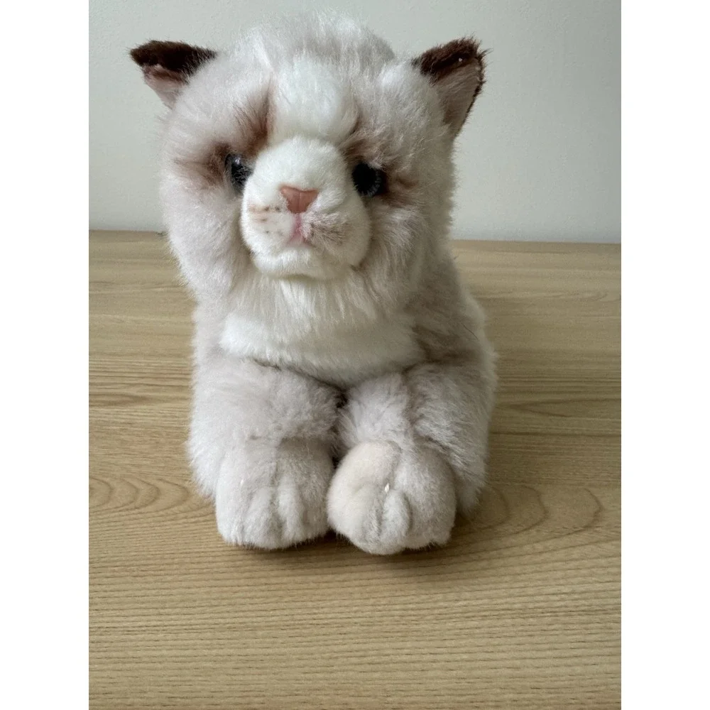 Realistic Blue Eyed Persian Cat Plush Fluffy Kitten Stuffed Animal‎ Toy